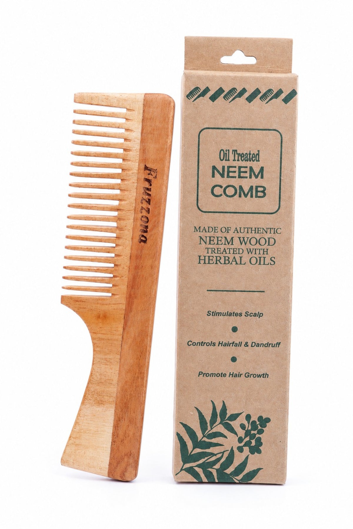 Fruzzona Neem Wood Handle Comb