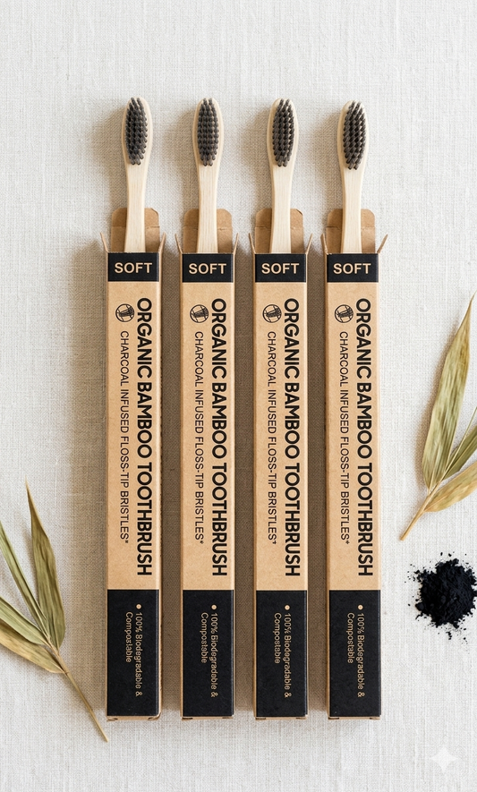 Fruzzona Bamboo Toothbrush - Soft Bristles Pack of 4 | Free Shipping - COD Available